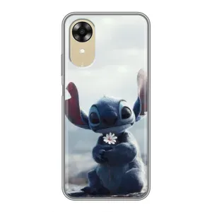 Чехол с рисунком Стич для OPPO A17k (Стич с цветочком)