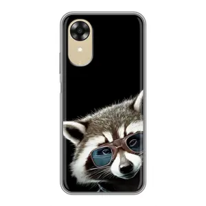 Силиконовый Чехол с Енотами на Oppo A17k (Стильный Енот)