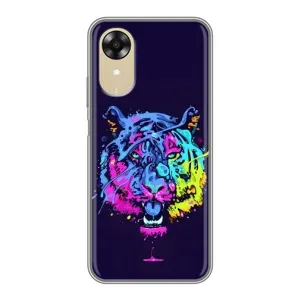 Силиконовый бампер с картинкой животных для Oppo A17k (Тигр-Арт)