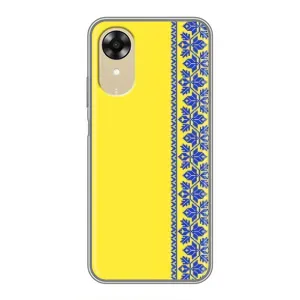 Силиконовый Чехол на Oppo A17k (Вышиванка на желтом)