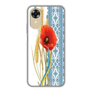 Силиконовый Чехол на Oppo A17k с картинкой Вышиванки (Вышиванка с цветком)