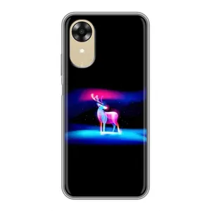 Силиконовый бампер с картинкой животных для Oppo A17k (Яркий олень)
