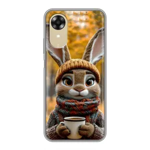 Печатный чехол «Зверята с кофе» для Oppo A17k (Зайчик с кофе)