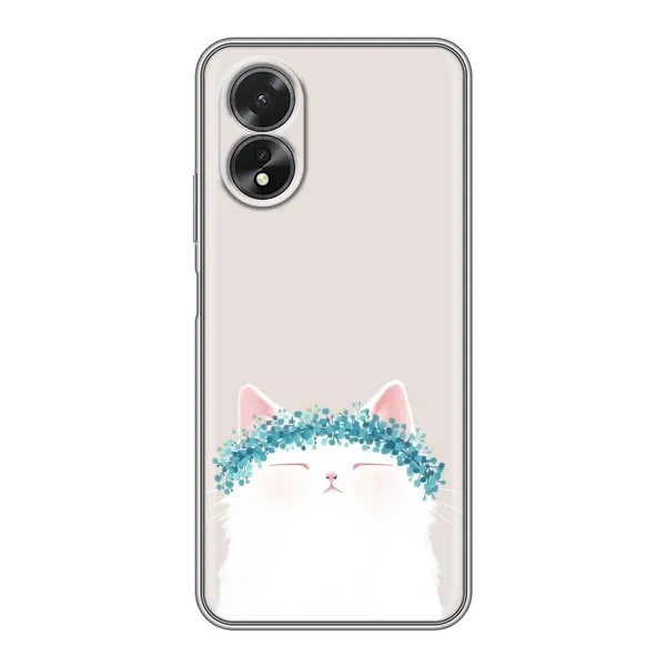 Чехол с рисунком «Белый котик» для OPPO A18 Чехол с рисунком «Белый котик» для OPPO A18