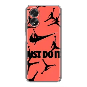 Силиконовый Чехол Nike Air Jordan на Оппо А18 (Just Do It)