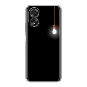 Чехол с картинками на черном фоне для Oppo A18 (Лампочка)