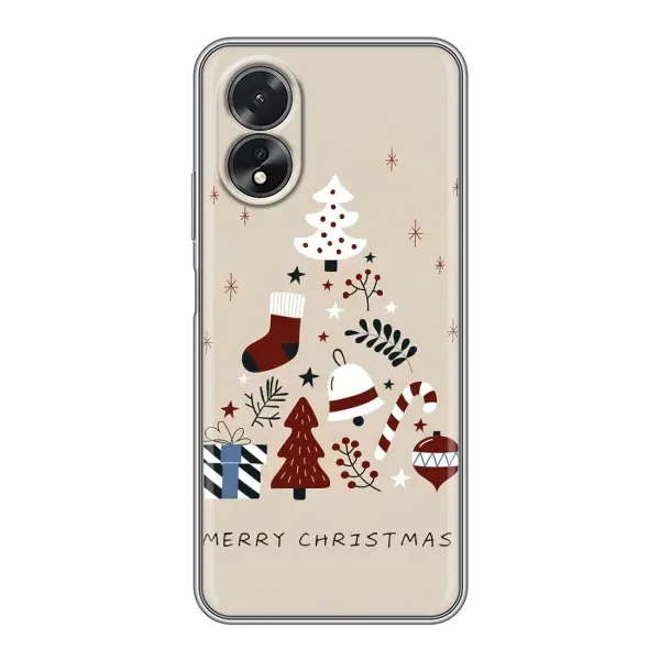 Чехол с рисунком «Merry Christmas» для OPPO A18 Чехол с рисунком «Merry Christmas» для OPPO A18