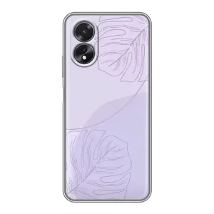 Чехол цветочный дизайн для Oppo A18 (Монстера фиолетовая)