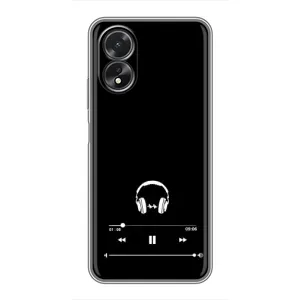 Чехол с картинками на черном фоне для Oppo A18 (Плеер)