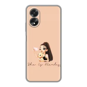 Силиконовый Чехол на Oppo A18 с картинкой Стильных Девушек (С собакой)
