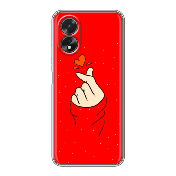 Чехол с рисунком «Сердце на красном» для OPPO A18 Чехол с рисунком «Сердце на красном» для OPPO A18