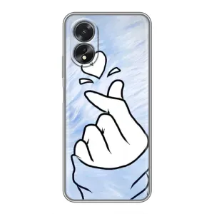 Чехлы (Знак сердечка) на Oppo A18 (Сердечка знак)