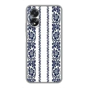 Силиконовый Чехол на Oppo A18 с картинкой Вышиванки (Синяя вышиванка)