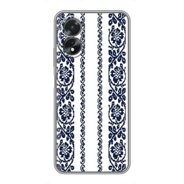 Чехол с рисунком «Синяя вышиванка» для OPPO A18 Чехол с рисунком «Синяя вышиванка» для OPPO A18