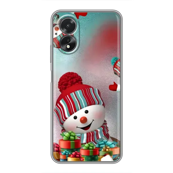Чехол с рисунком «Снеговик в шапке» для OPPO A18