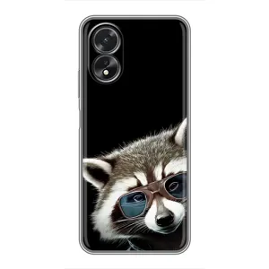Силіконовий Чохол з Энотами на Oppo A18 (Стильний Єнот)