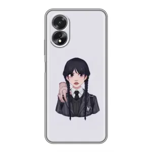 Чехлы с принтом Уэнсдей на Oppo A18 (Вещь Венсдей)