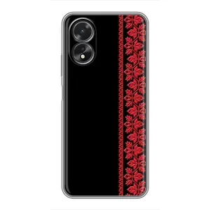 Силиконовый Чехол на Oppo A18 с картинкой Вышиванки (Вышиванка на черном)