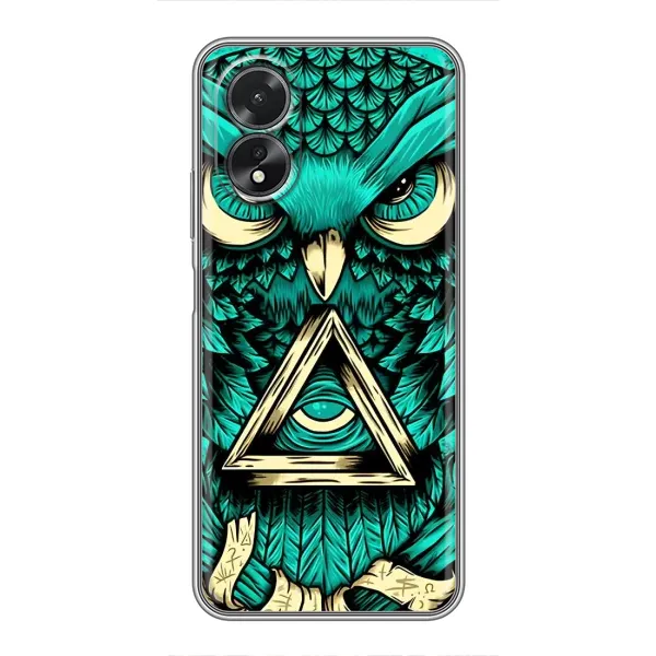 Чехол с рисунком «Зеленая сова» для OPPO A18 Чехол с рисунком «Зеленая сова» для OPPO A18