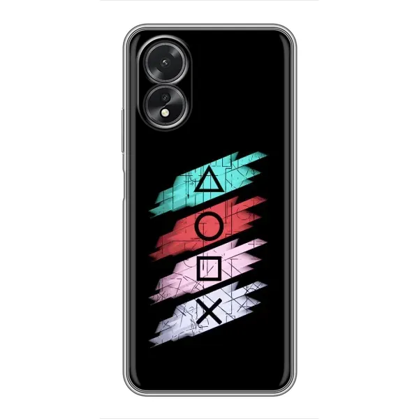 Чехол с рисунком «Значки Sony» для OPPO A18 Чехол с рисунком «Значки Sony» для OPPO A18
