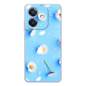 Чехол с Цветами для OPPO A3 (ромашки на голубом)