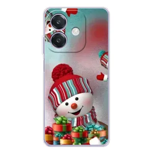 Чехлы на Новый Год OPPO A3 (Снеговик в шапке)