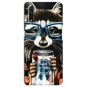 Силиконовый Чехол с Енотами на Oppo A31 (Енот в очках)