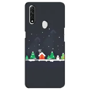 Силиконовый бампер на рождество для Oppo A31 (Город зимний)
