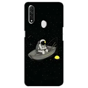 Силиконовый Чехол с принтом "Космонавты" на Oppo A31 (Космонавт на рыбалке)