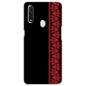 Силиконовый Чехол на Oppo A31 (Красная Вышиванка)