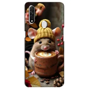 Печатный чехол «Зверята с кофе» для Oppo A31 (Мышка с кофе)