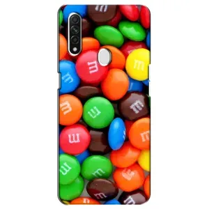 Чехол с изображением вкусной еды для Oppo A31 (Разноцветные M&M'S)