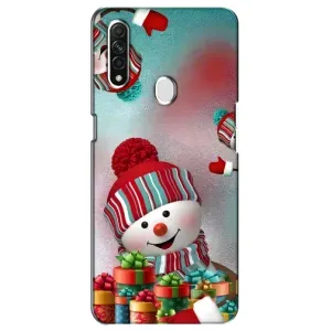 Чехлы на Новый Год Oppo A31 (Снеговик в шапке)