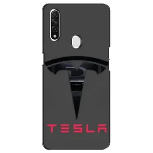 Силіконовий бампер з картинкою машини на Oppo A31 (Logo TESLA)