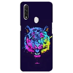 Силиконовый бампер с картинкой животных для Oppo A31 (Тигр-Арт)