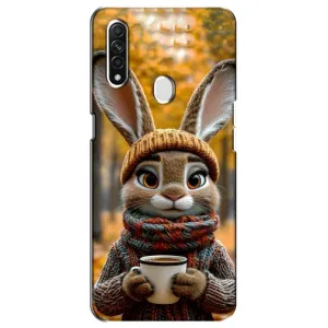 Печатный чехол «Зверята с кофе» для Oppo A31 (Зайчик с кофе)