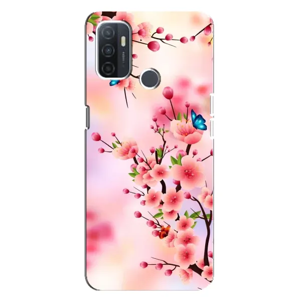 Чехол с рисунком «Бабочки на сакуре» для OPPO A32 Чехол с рисунком «Бабочки на сакуре» для OPPO A32