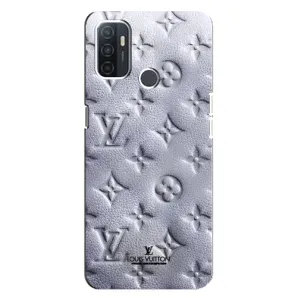 Текстурный Чехол Louis Vuitton для Оппо А32 (Белый ЛВ)
