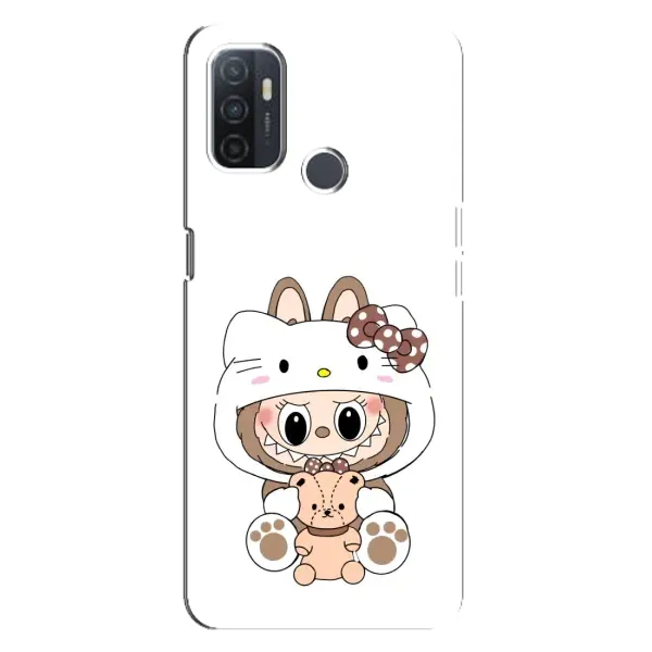 Чехол с рисунком «Белый Лабубу» для OPPO A32 Чехол с рисунком «Белый Лабубу» для OPPO A32