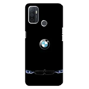 Силиконовый бампер с картинкой машины на Oppo A32 (Черный BMW)