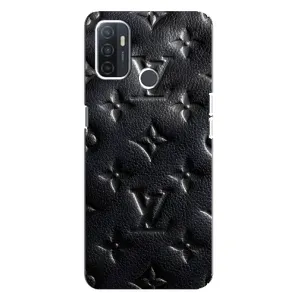 Текстурный Чехол Louis Vuitton для Оппо А32 (Черный ЛВ)