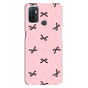 Чехол банты для Oppo A32 (Черные бантики)