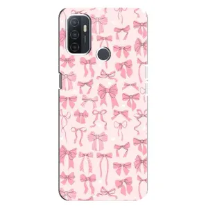 Чехол банты для Oppo A32 (Фон бантики)