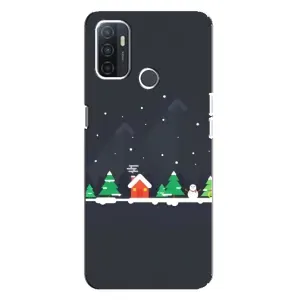 Силіконовий бампер на різдво для Oppo A32 (Місто зимове)