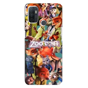 Силіконовий чохол з принтом Зоотрополіс для Oppo A32 (Колаж героїв)