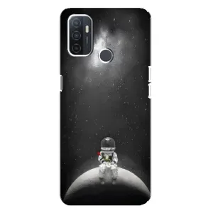 Силиконовый Чехол с принтом "Космонавты" на Oppo A32 (Космонавт романтик)