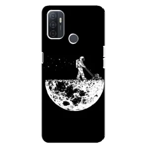 Силиконовый Чехол с принтом "Космонавты" на Oppo A32 (Космонавт)