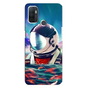 Силиконовый Чехол с принтом "Космонавты" на Oppo A32 (Космонавт в воде)
