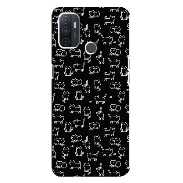 Чехол с рисунком «Котики на черном» для OPPO A32 Чехол с рисунком «Котики на черном» для OPPO A32