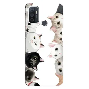 Силіконовий чохол з котиком для Oppo A32 (Коти)